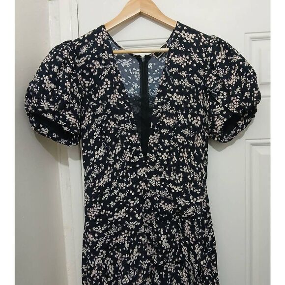 Elisabetta franchi abito Donna womens medium floral mini black cream blossoms - Picture 3 of 10